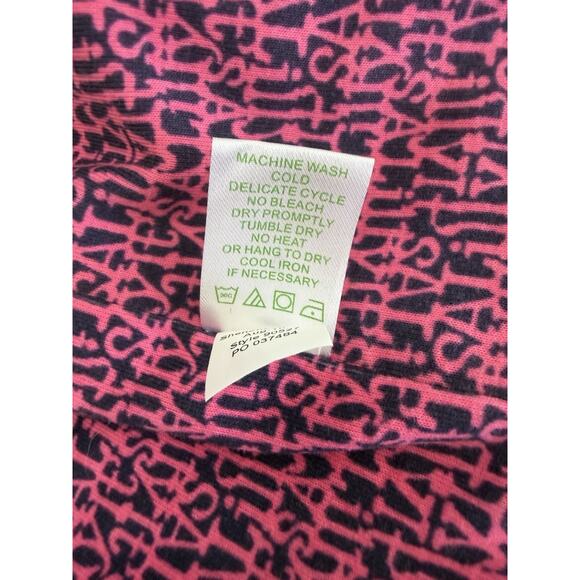 Lilly Pulitzer Blue Quilted Puffer Vest Size Small Pink Logo Print Knit Lining - Picture 8 of 10